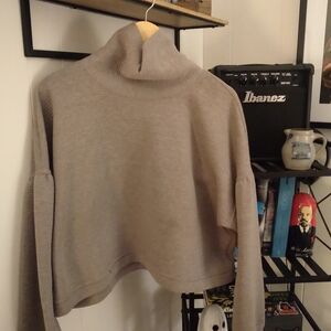 Women's High-Neck Beige Sweater